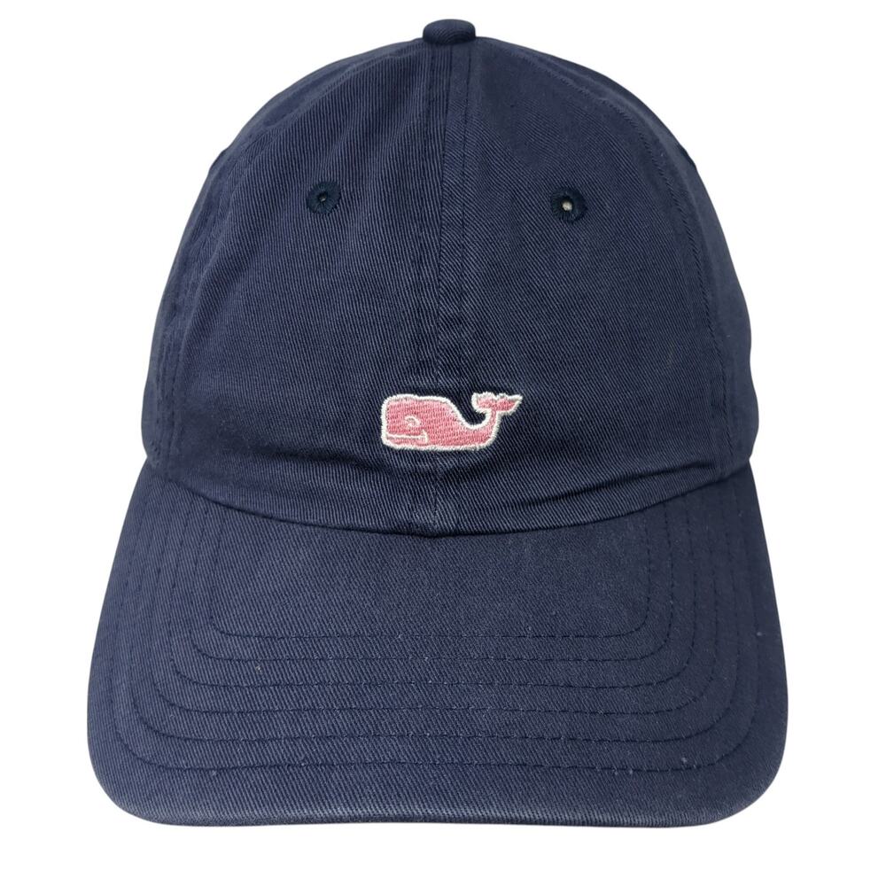 Pink Whale Vineyard Vines Slideback Hat Blue One Size Embroidered